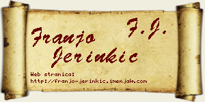 Franjo Jerinkić vizit kartica